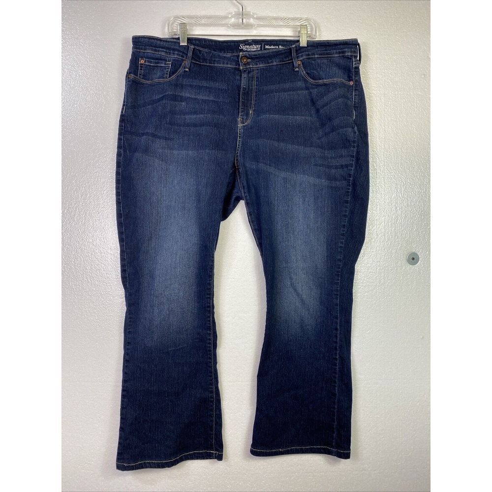 Signature Levi Jeans Women 22M Modern Boot Cut High Rise Blue Stretch Western